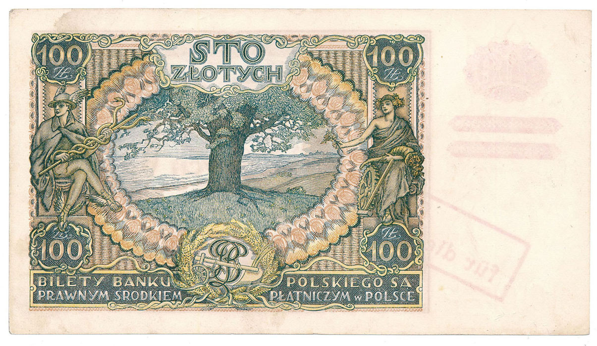 100 złotych 1934 - fałszywy nadruk